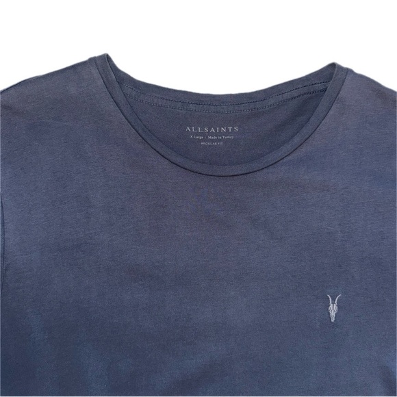 All Saints Men's Deep Blue Short Sleeve Tee - Picture 2 of 6